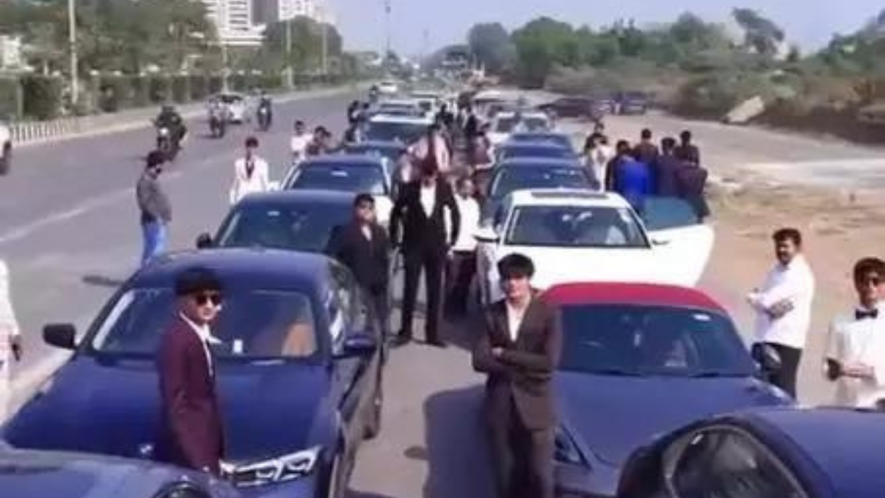 High on high-end cars, 35 students in trouble for stunts in convoy