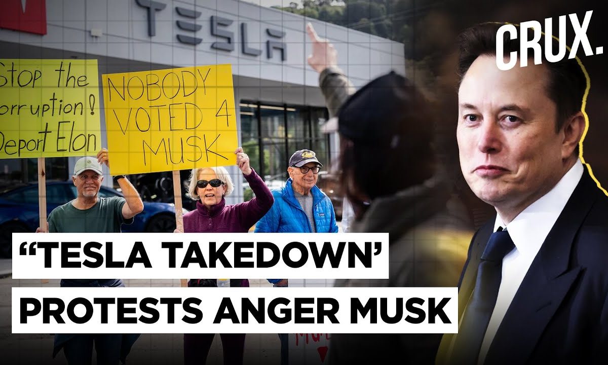 Anti-Musk Protesters Rally Outside 200 Tesla Showrooms, Urge Boycott of His Cars Over US Politics