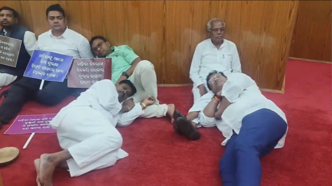 Watch: Suspended Odisha MLAs spend night in assembly protesting