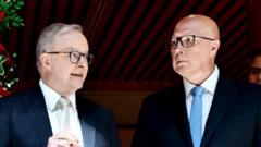 Albanese and Dutton face-off in first Australia election debate