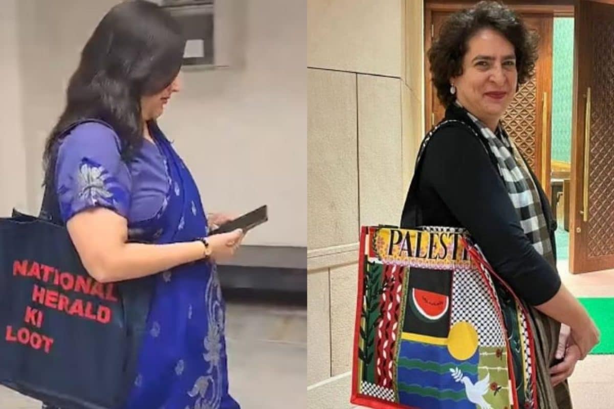 BJP’s Bansuri Swaraj Takes A Leaf Out Of Priyanka Gandhi’s Tote Bag To Target Congress