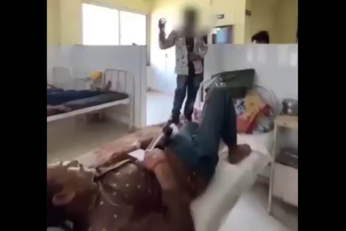 Son Stands Holding Glucose Bottle In Hand As Father Lies On Hospital Bed In MP, Video Emerges