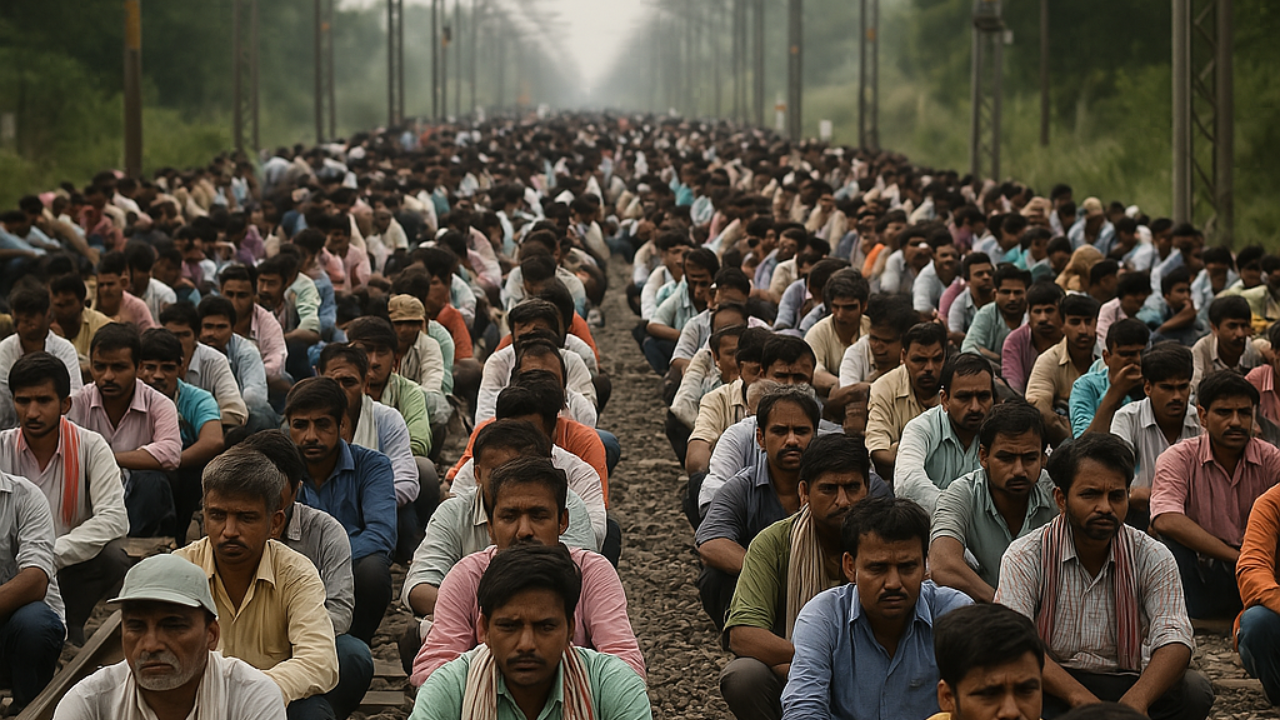 ‘Squatted on track’: Over 5,000 people obstruct train movement in Bengal