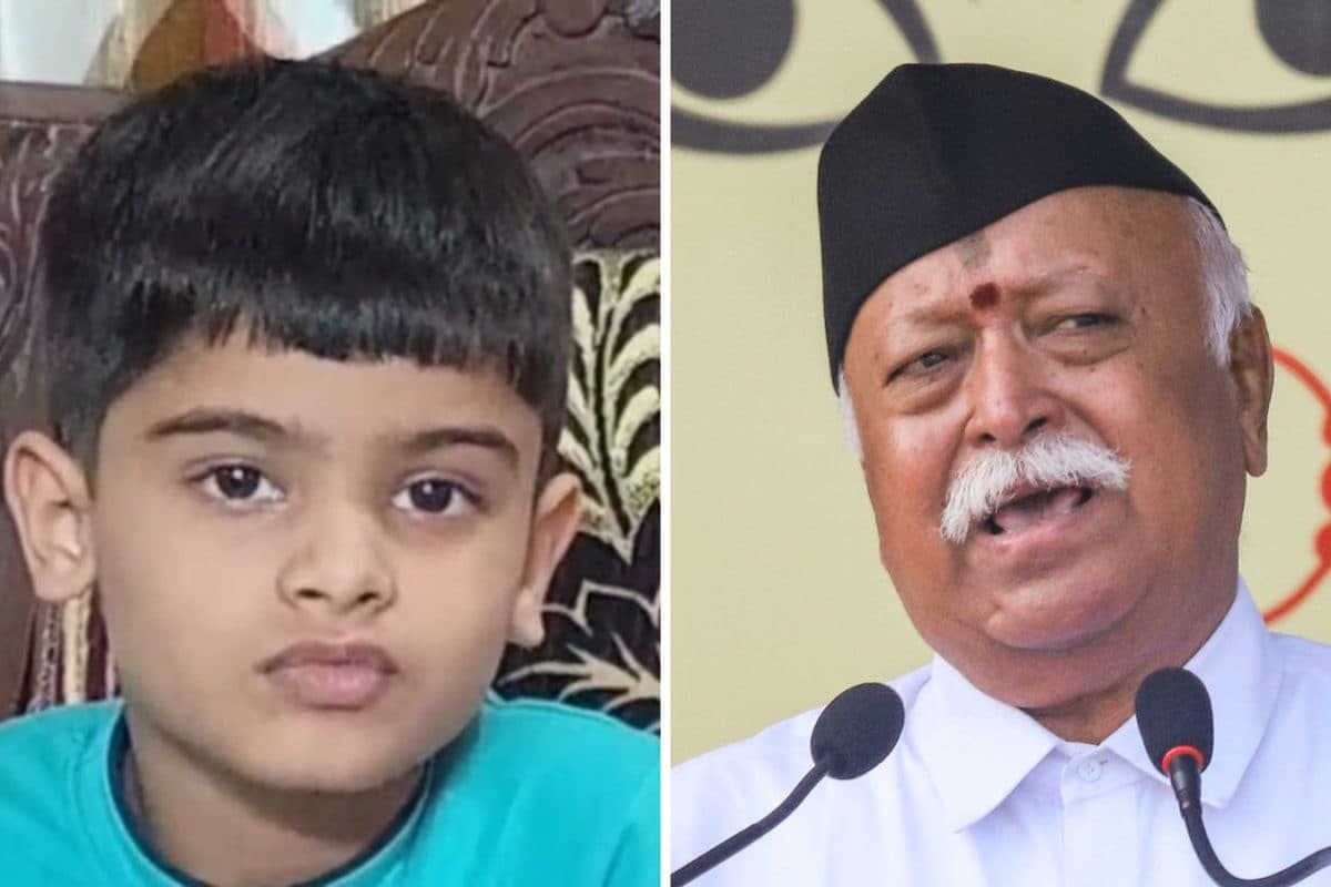 Is Vibhor Sharma ‘UP’s Youngest RSS Swayamsevak’? Meet The Six-Year-Old Who Caught Bhagwat’s Eye