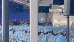 Graduates boo Columbia university head over protester’s detention