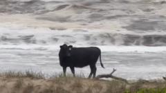 Cattle washed onto beaches in widespread Australia floods