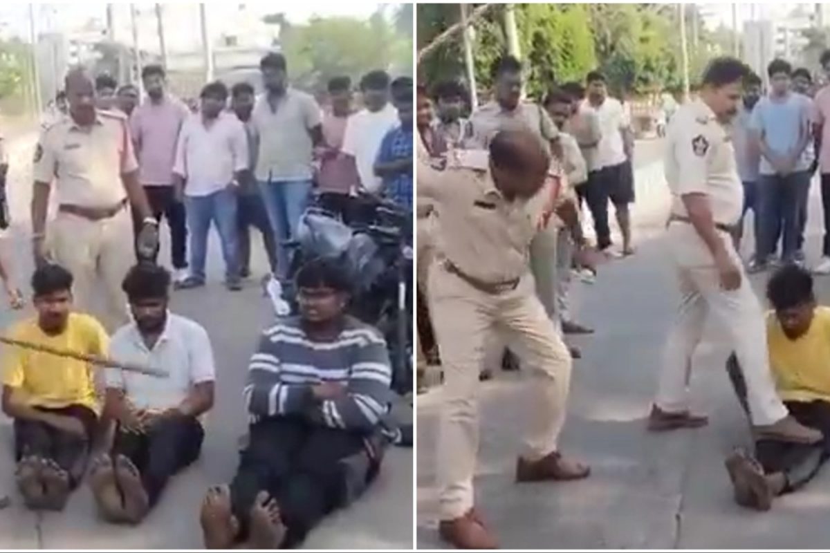 3 Men Forced To Sit On Road, Thrashed By Cops On Feet In Andhra Pradesh | Video