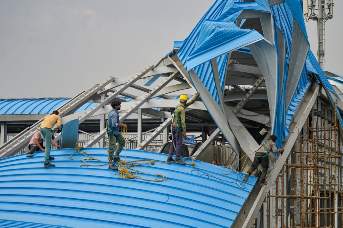 Roof Collapses At Delhi’s New Ashok Nagar RRTS Station Amid Heavy Rain, Services Halted