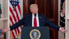 Trump tells business chiefs he needs ‘little bit of time’ as US economy shrinks