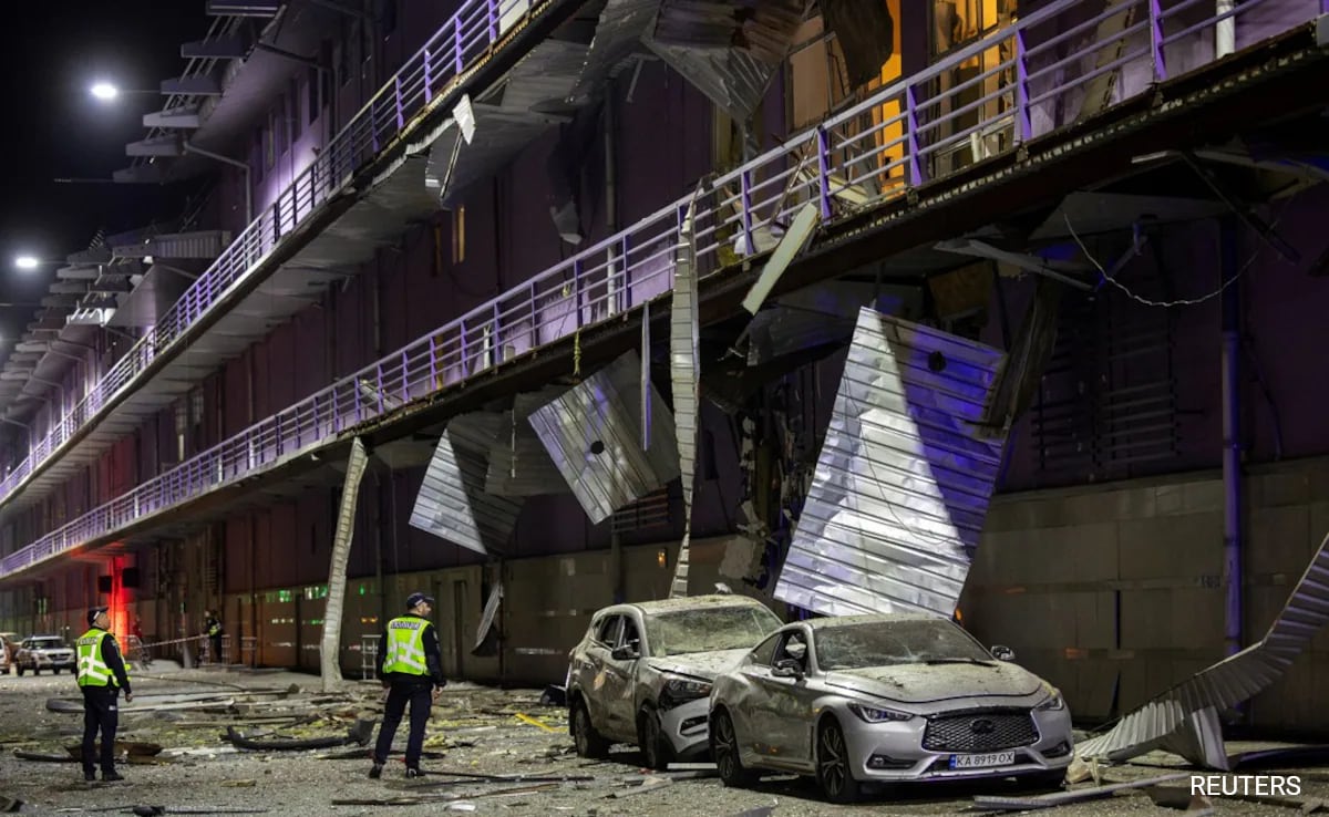 Massive Russian Drone Attack On Kyiv Sets Several Buildings On Fire