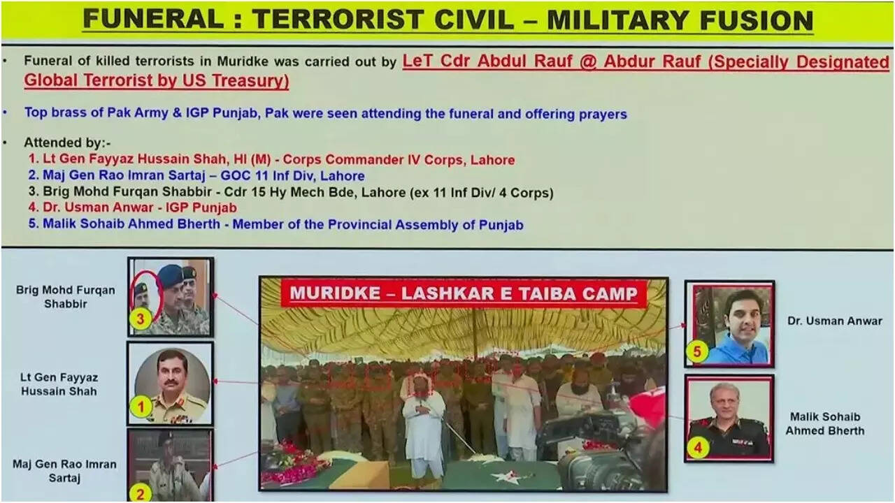 Which top Pak officials attended funerals of terrorists killed in Op Sindoor?