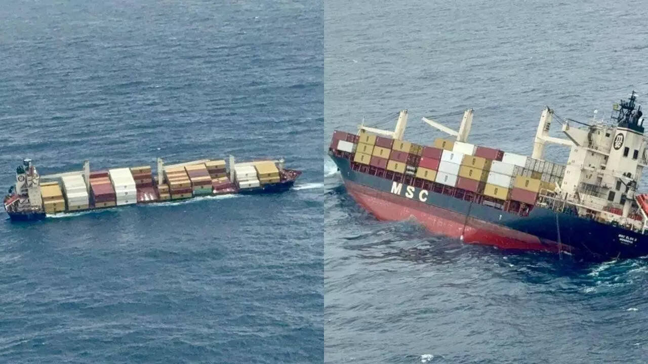 15 crew stranded as container ship tilts off Kerala coast; rescue ops on