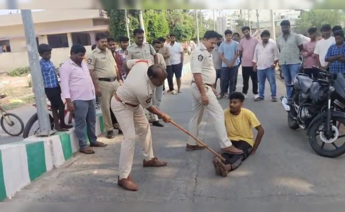 Video: 3 Men Made To Sit On Road As Andhra Cops Hit Them With Sticks
