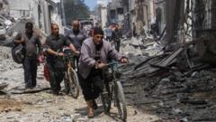 Hundreds of families displaced by wave of Israeli air strikes on Gaza, witnesses say