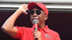 South Africa’s firebrand politician banned from entering UK