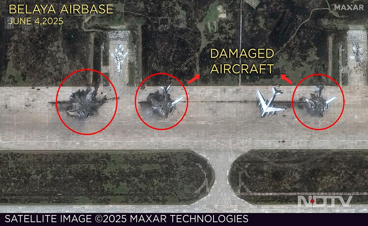 Satellite Pics Of 2 Russian Airbases Reveal Extent Of Damage By Ukrainian Drones
