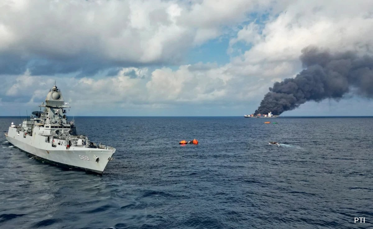 “Gratitude To Indian Navy”: China On Swift Rescue Of Fire-Hit Cargo Ship
