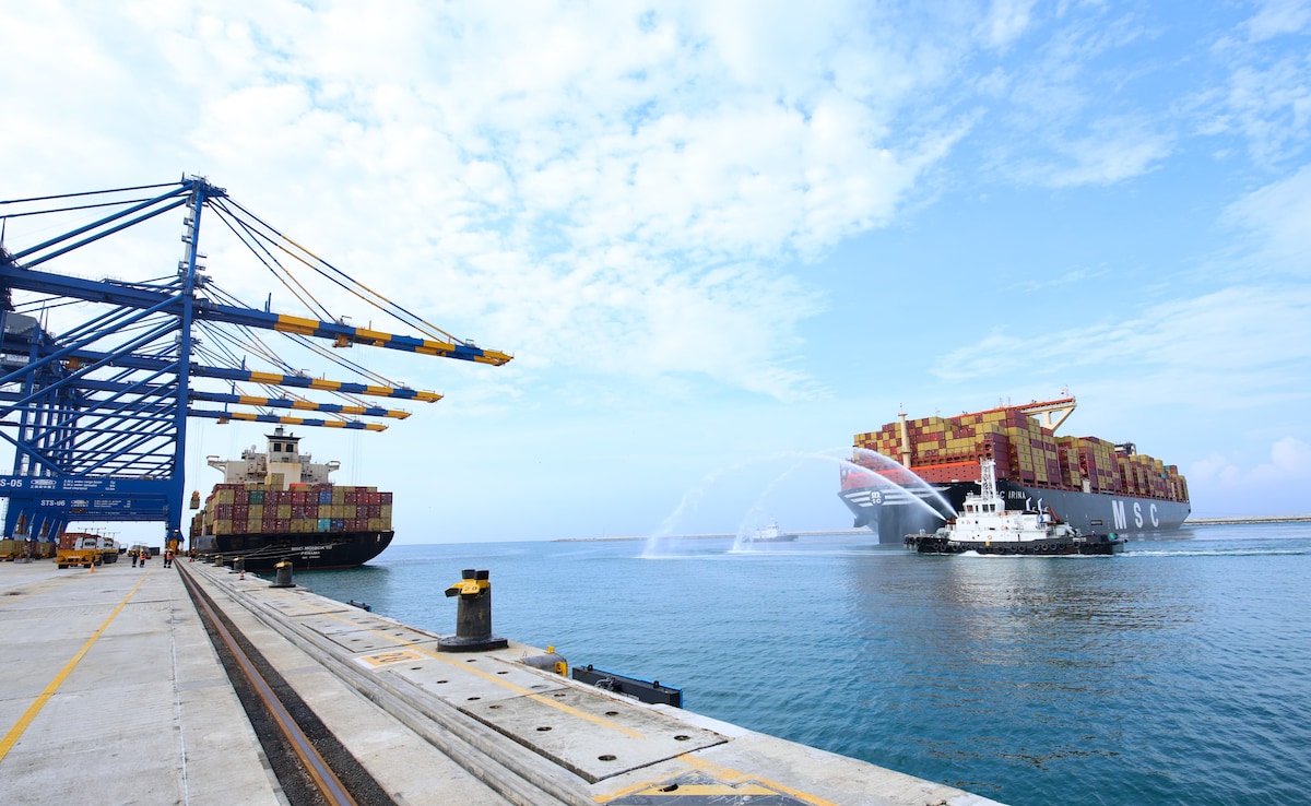 World’s Largest Container Ship MSC IRINA Arrives At Vizhinjam Seaport