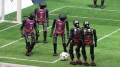 Watch: Humanoid robots stumble through football match in China