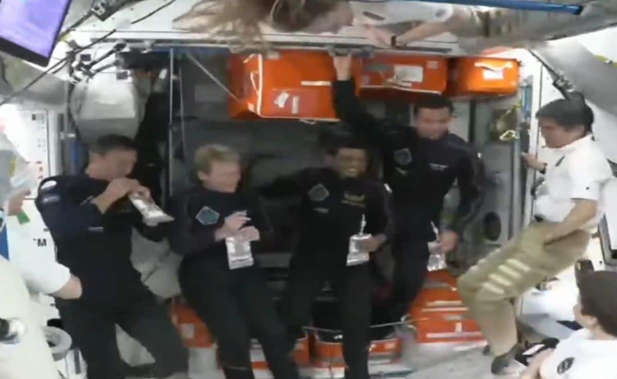 Video: Hugs And Welcome Drink As ISS Welcomes Shubhanshu Shukla And Team