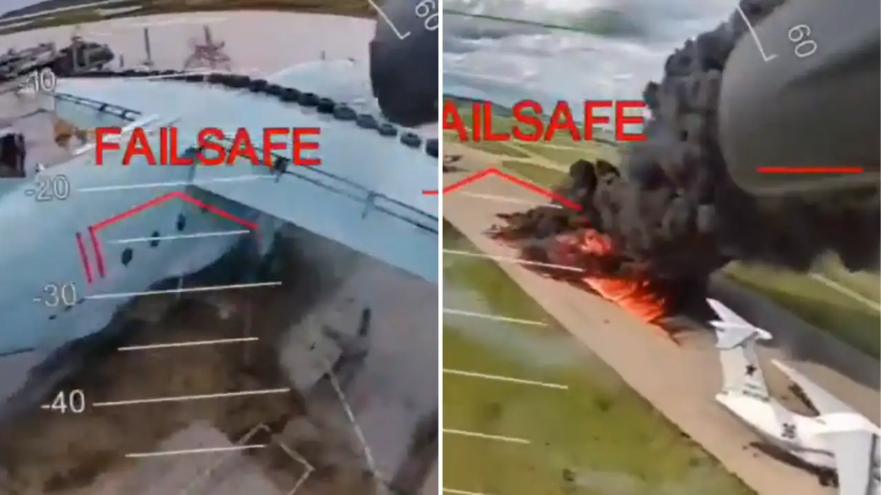 Watch: New footage of Ukraine’s drone strike in Russia reveal full extent of devastation