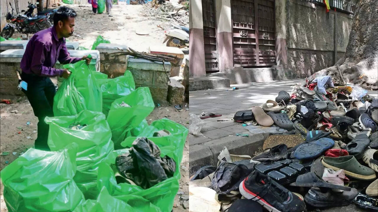 Bengaluru stampede: Cleaning staff collect 150 bags of footwear stained with dried blood
