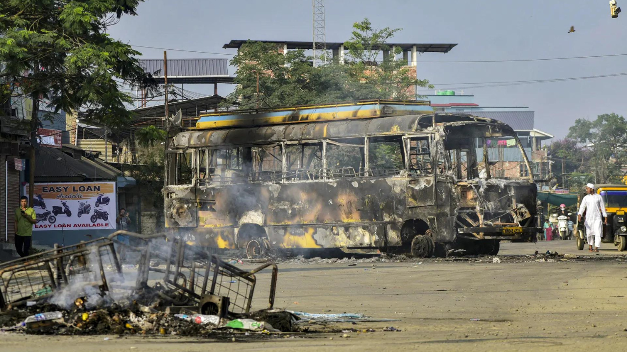 Manipur violence: Protesters dig up roads, burn tires; MLAs seek release of Meitei leader
