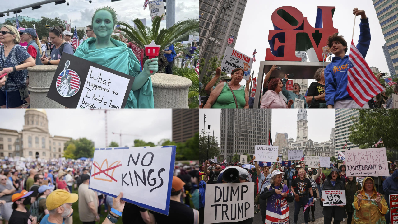‘No Kings’ protests: Anti-Trump rallies erupt across US as military parade looms