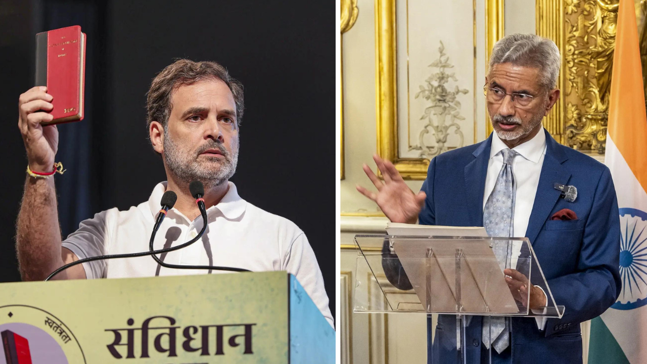 ‘Constitution in hand’ politics: EAM mocks Rahul, blames ‘family’ for Emergency