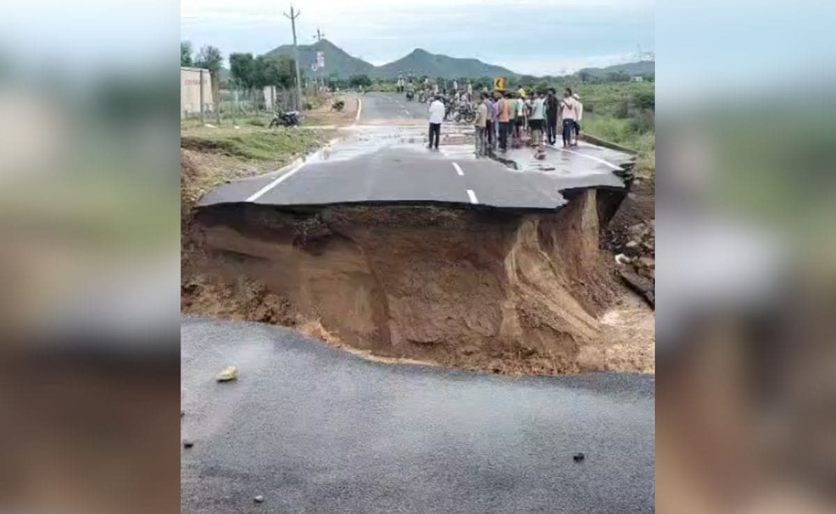 Video: Newly Built Road Washed Away Before Inauguration In Rajasthan
