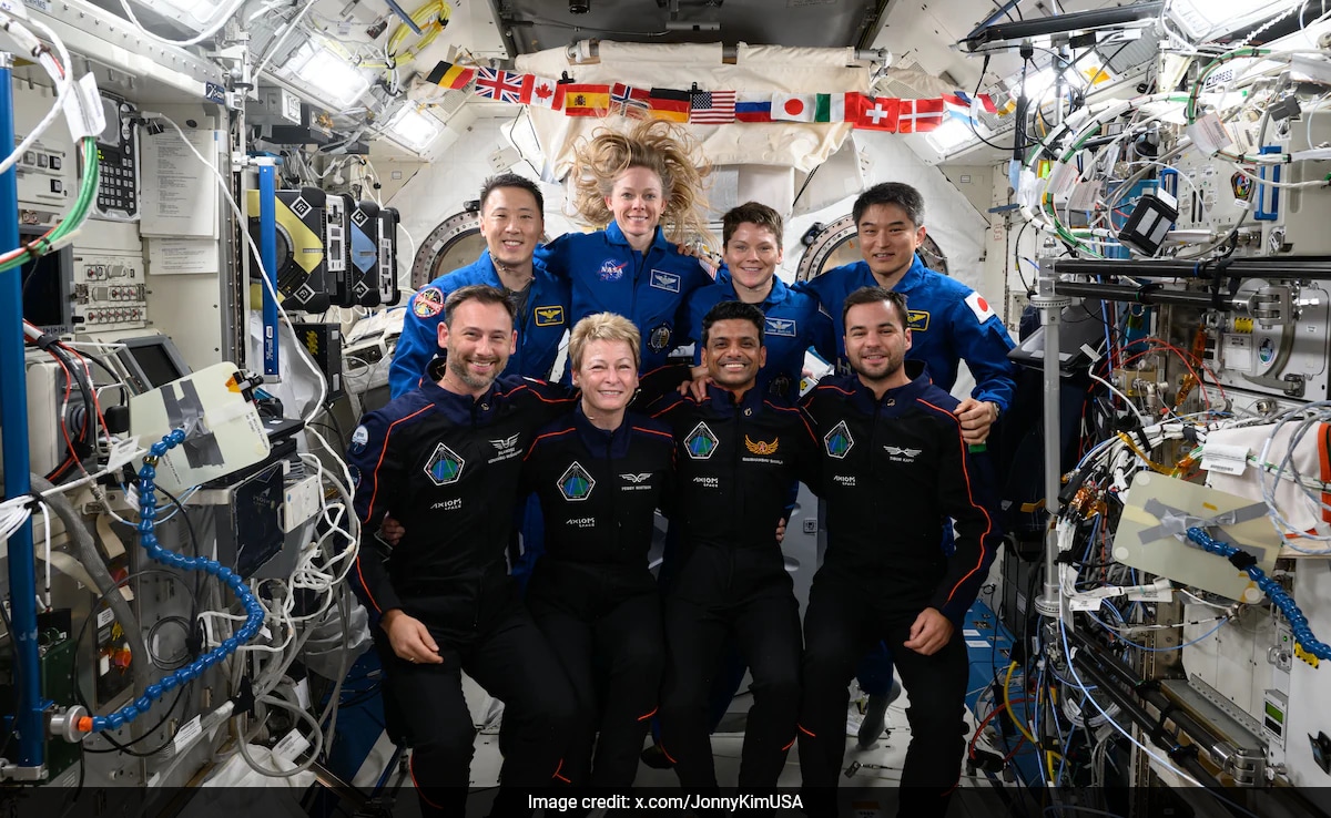 Pics: Shubhanshu Shukla And Crew Pose For Photos Ahead Of Homecoming