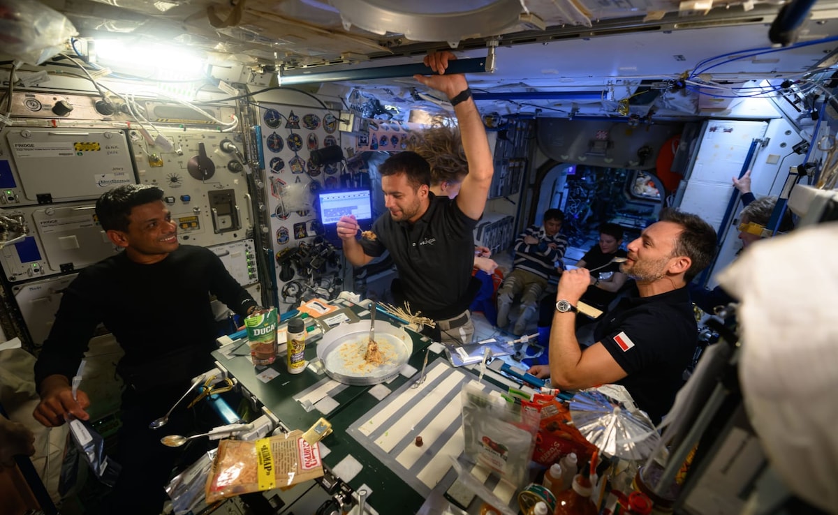 Pics: Shubhanshu Shukla Enjoys Feast On Space Station Ahead Of Homecoming