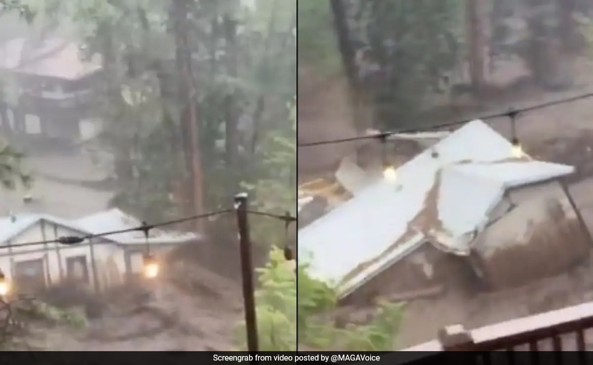 Video Captures Moment Flood Water Swept Away House In US’s New Mexico