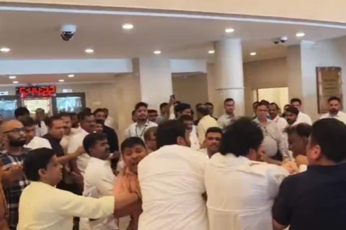 Supporters Of BJP’s Gopichand Padalkar, NCP’s Jitendra Awhad Clash In Maharashtra Assembly | Watch