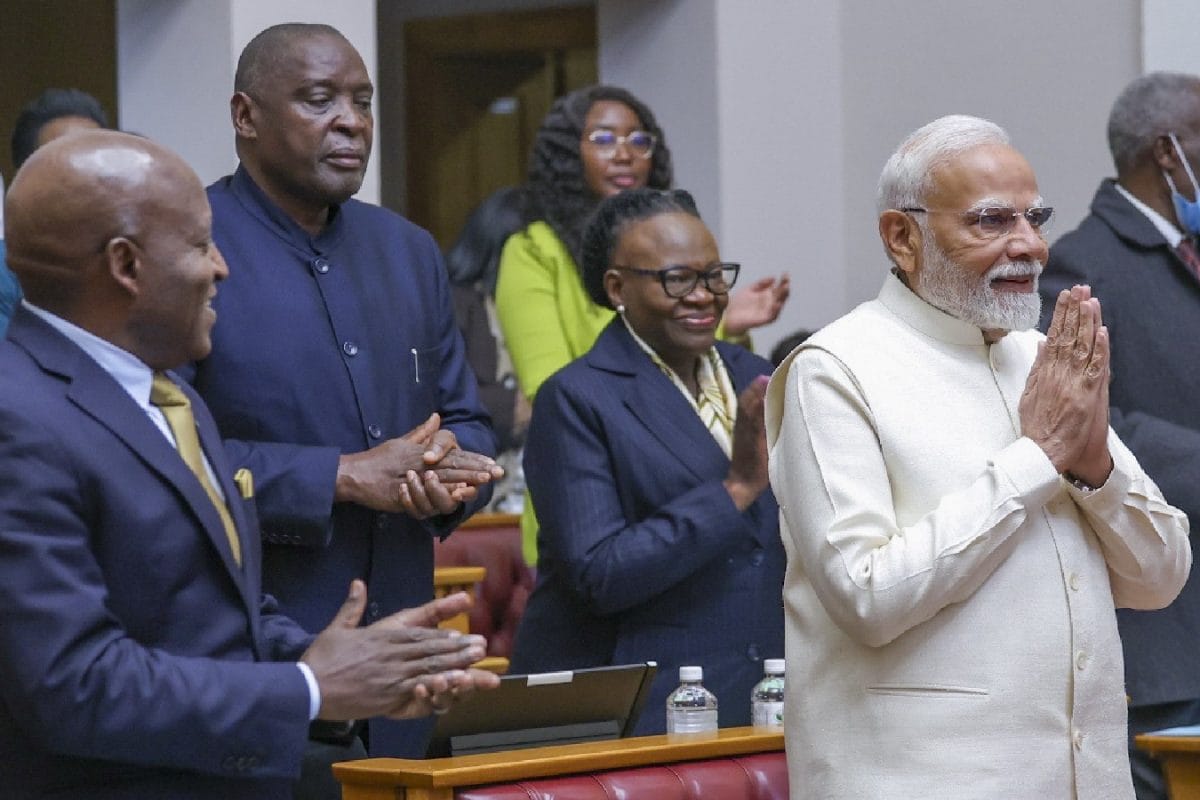 PM Modi’s Address To Namibian Parliament Met With Standing Ovation, Rousing Cheers | Watch
