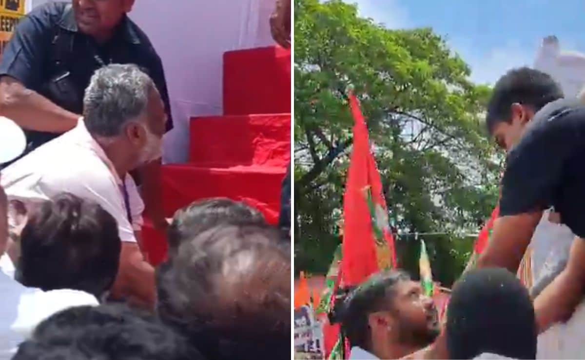 Video: Pappu Yadav, Kanhaiya Kumar Stopped From Boarding Van With Rahul Gandhi