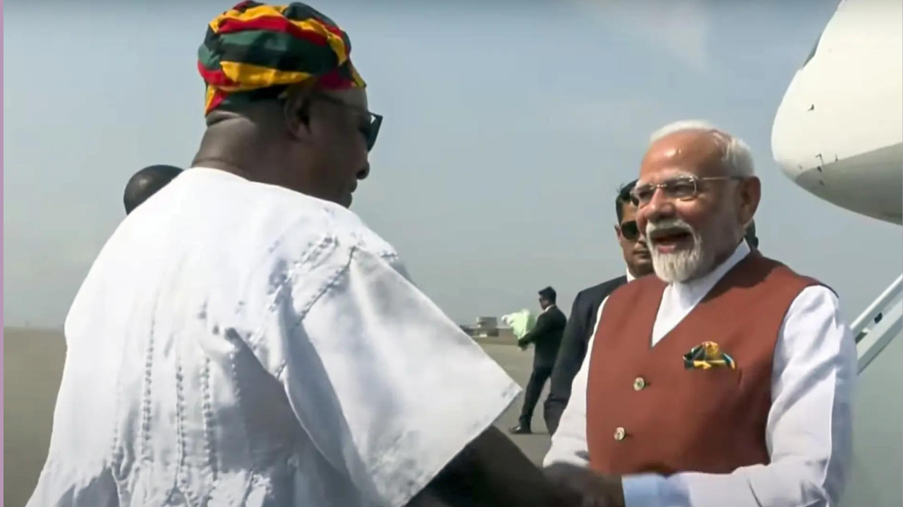 PM Modi in Ghana receives warm welcome from President Mahama at airport