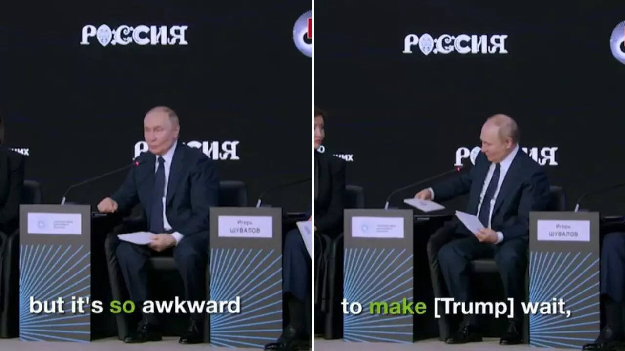 ‘Could get offended’: Putin rushes out mid-event to take Trump’s call – watch