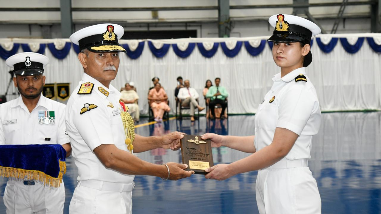 First woman fighter pilot in Navy: Sub Lt Aastha Poonia receives ‘Wings of Gold’