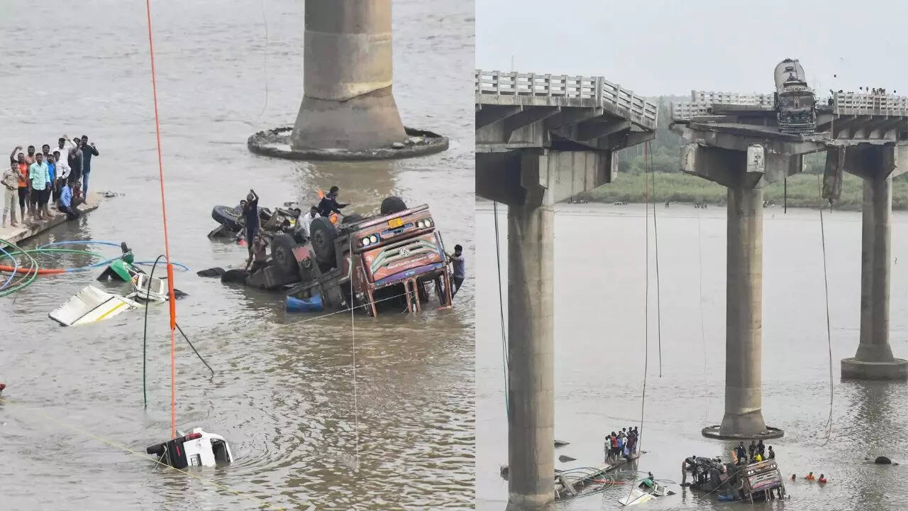 Vadodara: Several vehicles plunge into river after bridge collapses; 8 killed