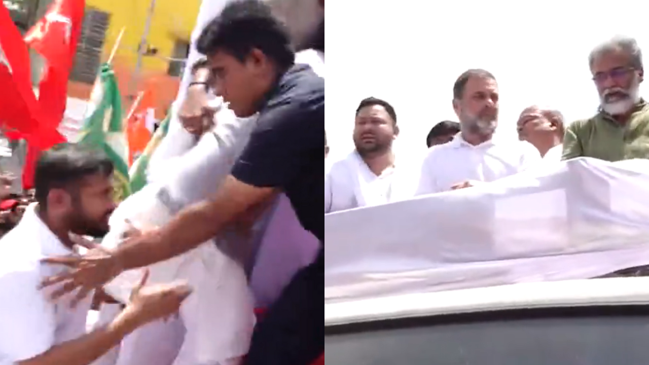 Snubbed? Security stops Pappu Yadav, Kanhaiya from entering Rahul, Tejashwi’s van – Watch