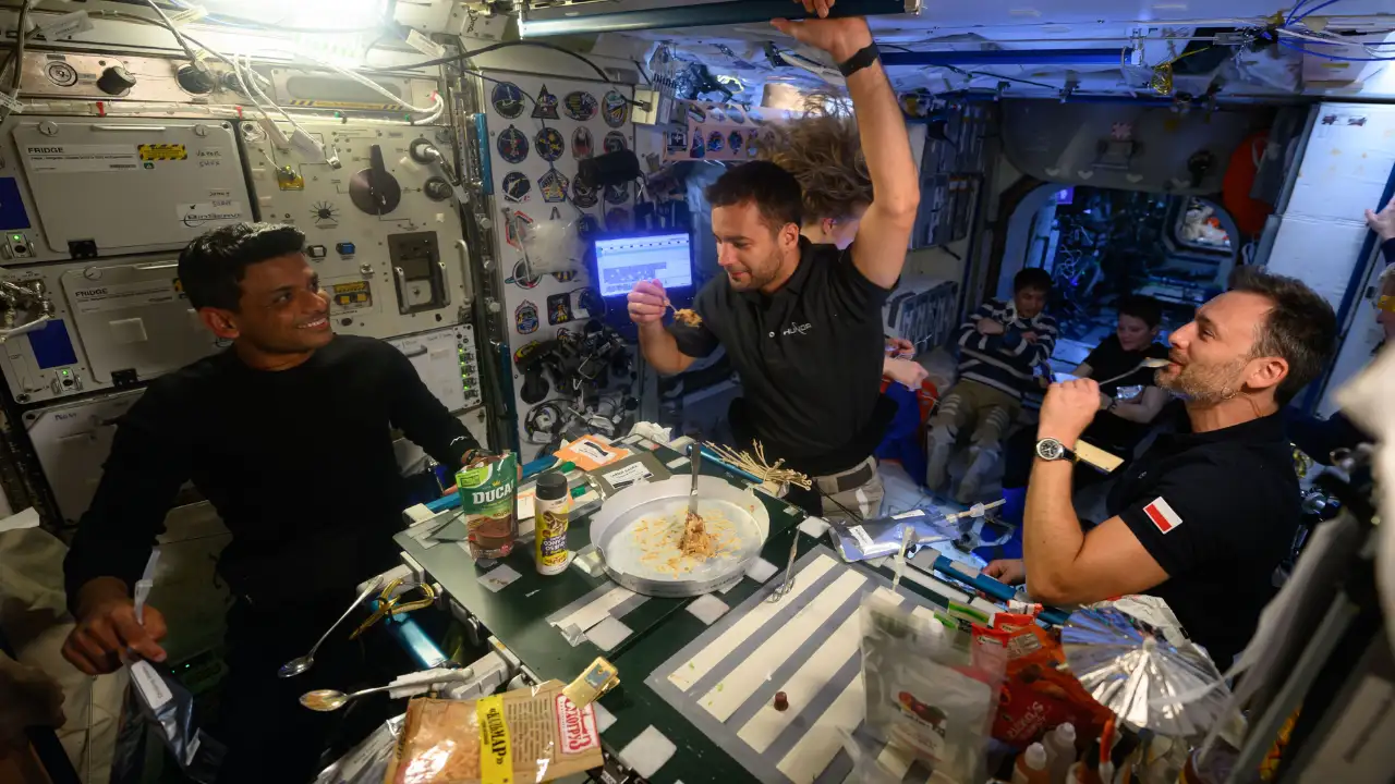 Shrimp cocktails, crackers & more: Shubhanshu Shukla’s joyful dinner on space station; see pics