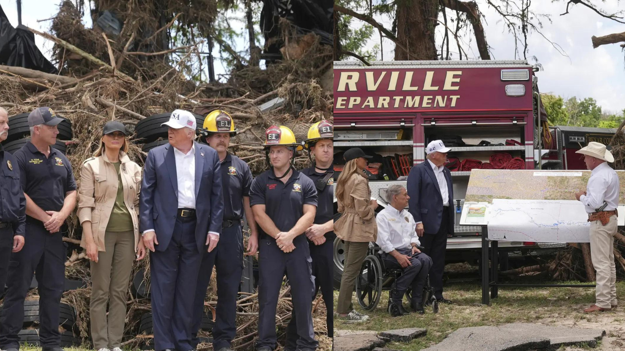 Trump visits flood-ravaged Texas; gets briefed by emergency responders