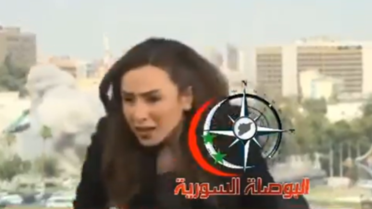 Watch: Video shows live broadcast disrupted as Israeli strike hits Damascus TV building; anchor runs off