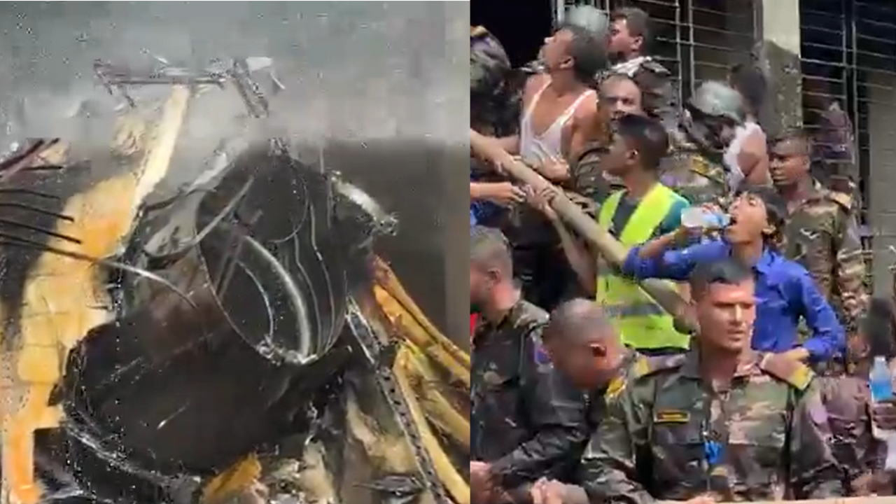 Bangladesh plane crash: F7 aircraft crashes into school; footage shows fire, smoke billowing