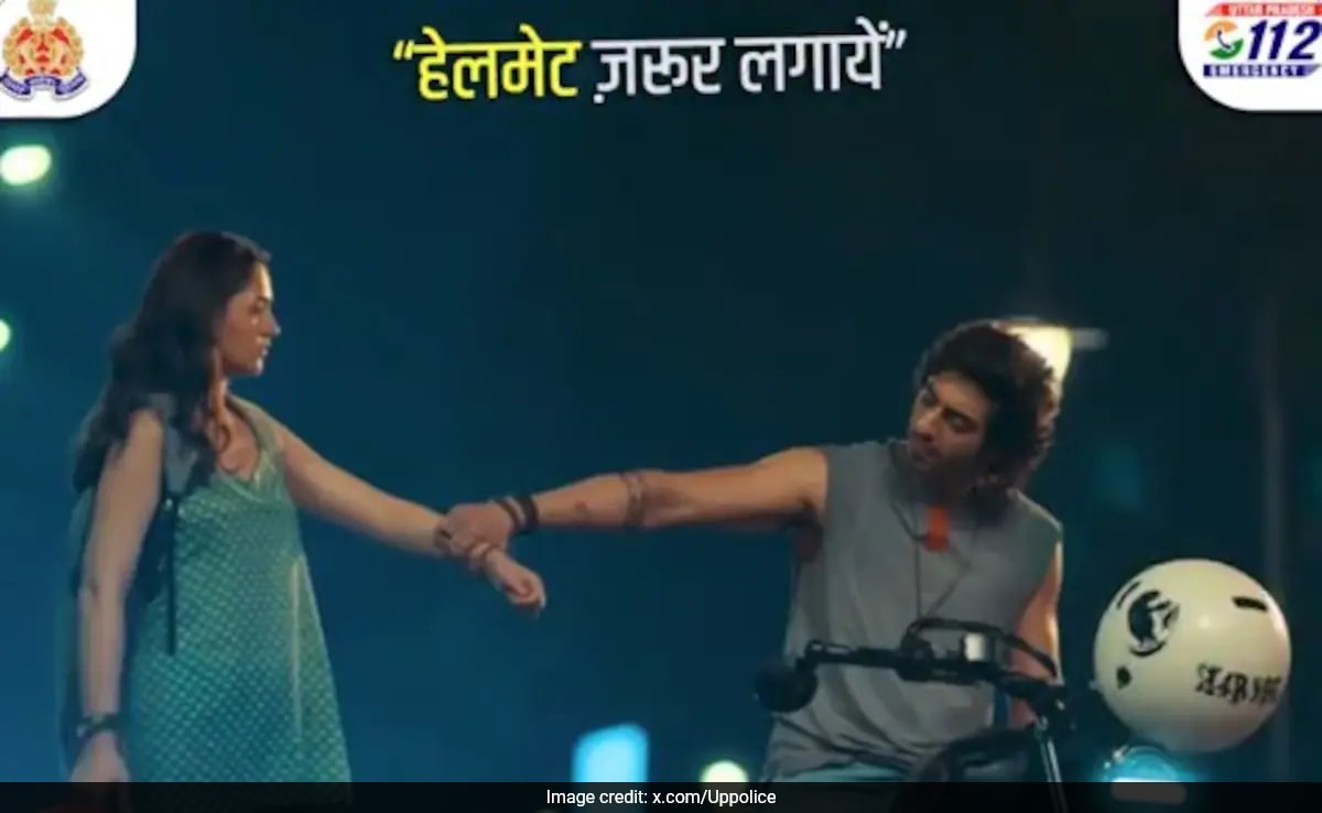 “Helmet Peheniye, Saiyaara Ko Bhi Pehnaiye “: UP Police’s Twist On Blockbuster Scene Wins Internet