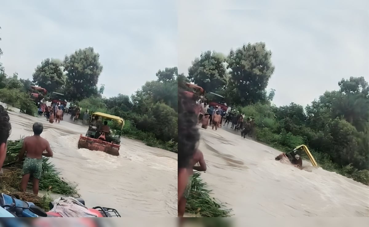 Slight Turn, Then Gone: Tractor Swept Away On Flooded Road In Odisha