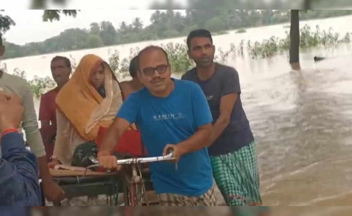 In Flooded Odisha, Doctor Ferries Pregnant Woman To Ambulance On Cart