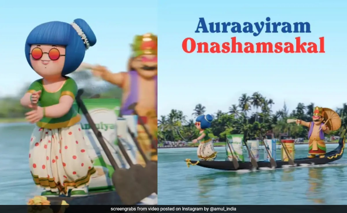 Amul Girl Performs ‘Aura Farming’ Dance During Boat Race In Viral Onam Ad