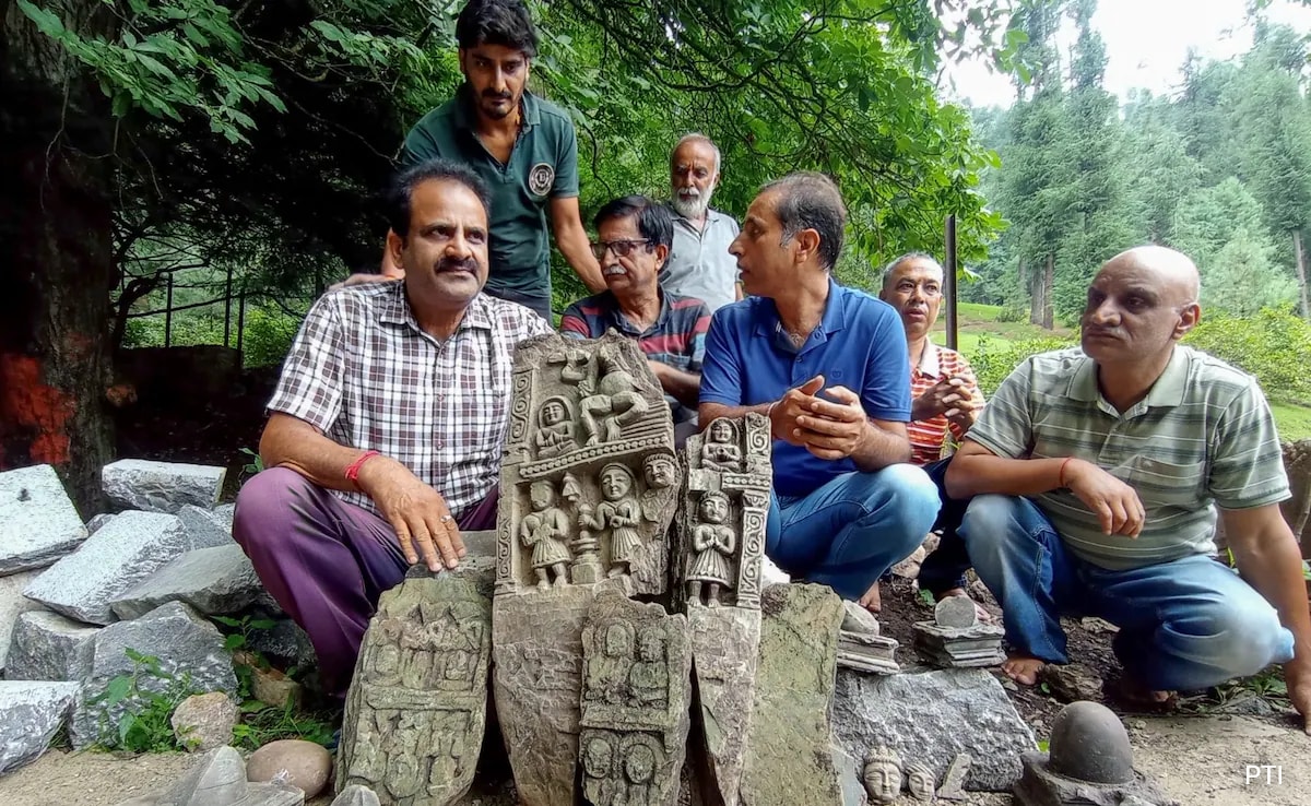 Ancient Hindu Idols Found During Excavation At A Spring In Jammu And Kashmir
